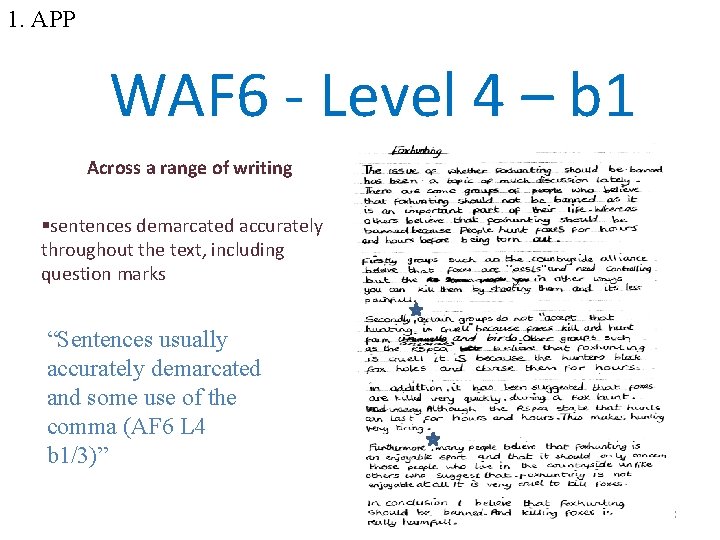 1. APP WAF 6 - Level 4 – b 1 Across a range of