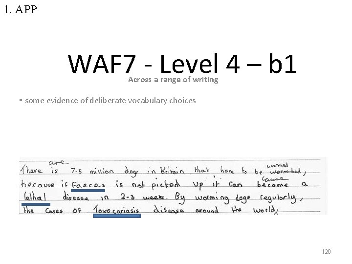 1. APP WAF 7 - Level 4 – b 1 Across a range of