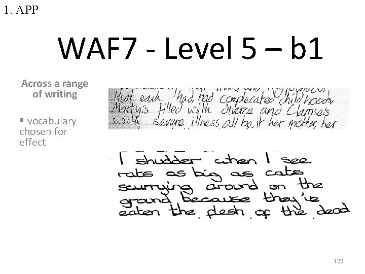 1. APP WAF 7 - Level 5 – b 1 Across a range of