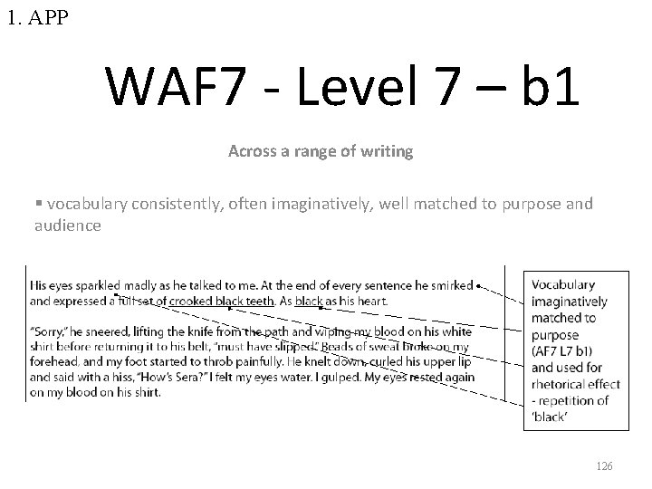 1. APP WAF 7 - Level 7 – b 1 Across a range of