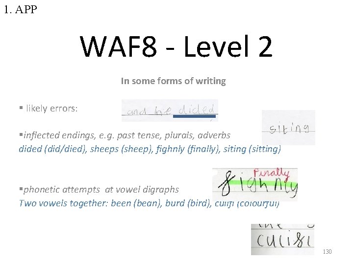 1. APP WAF 8 - Level 2 In some forms of writing § likely