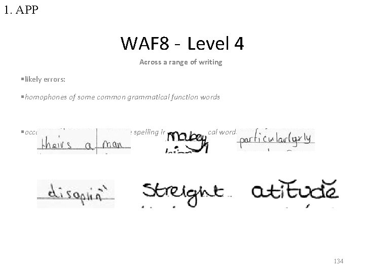 1. APP WAF 8 - Level 4 Across a range of writing §likely errors: