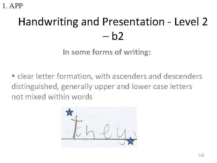 1. APP Handwriting and Presentation - Level 2 – b 2 In some forms