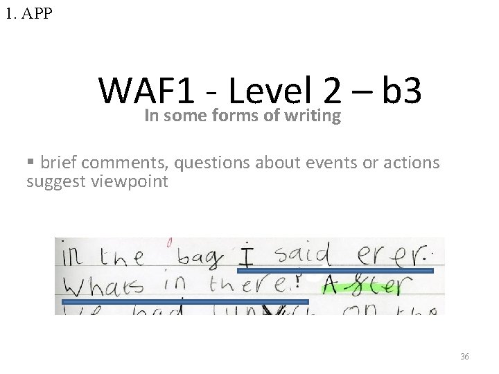 1. APP WAF 1 Level 2 – b 3 In some forms of writing