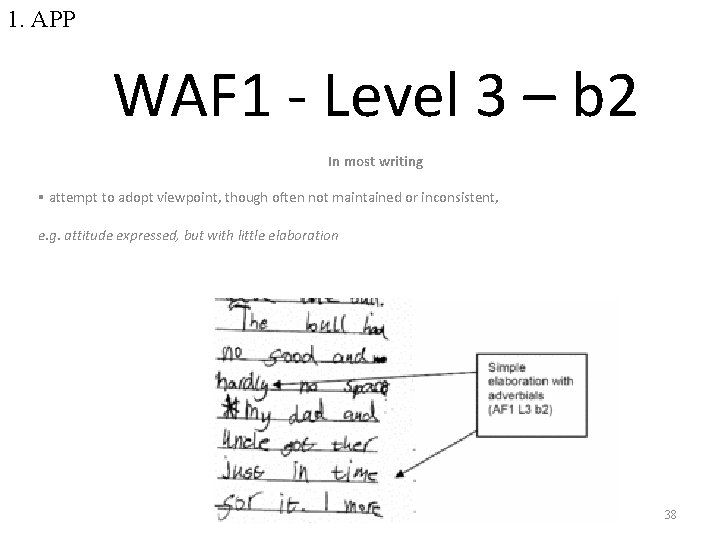 1. APP WAF 1 - Level 3 – b 2 In most writing §