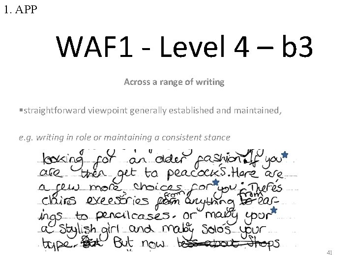 1. APP WAF 1 - Level 4 – b 3 Across a range of