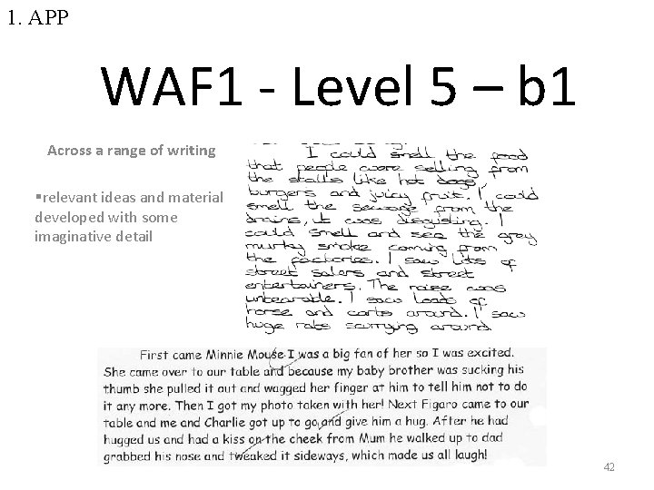 1. APP WAF 1 - Level 5 – b 1 Across a range of