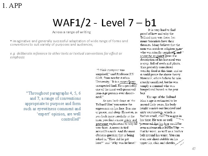 1. APP WAF 1/2 - Level 7 – b 1 Across a range of