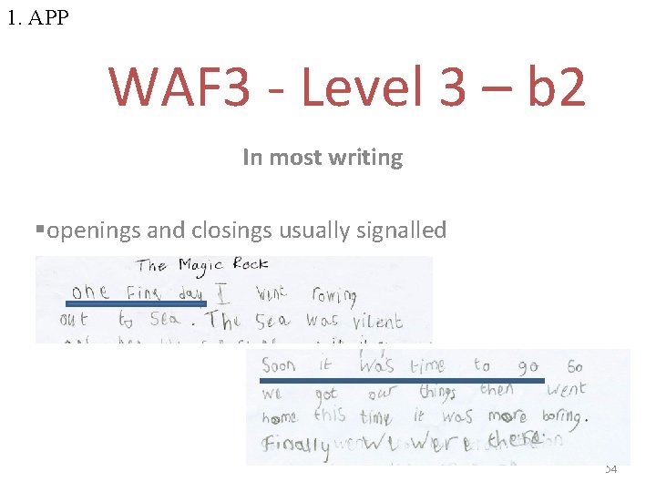 1. APP WAF 3 - Level 3 – b 2 In most writing §openings