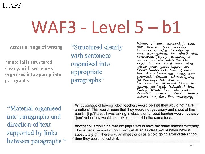 1. APP WAF 3 - Level 5 – b 1 Across a range of