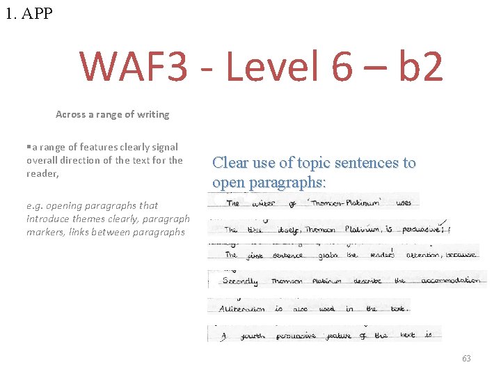 1. APP WAF 3 - Level 6 – b 2 Across a range of