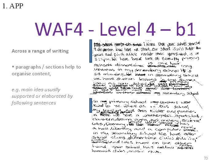1. APP WAF 4 - Level 4 – b 1 Across a range of