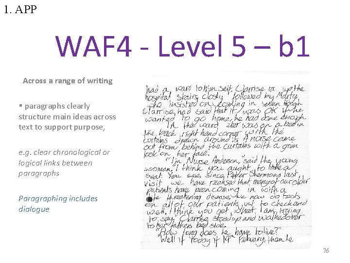 1. APP WAF 4 - Level 5 – b 1 Across a range of