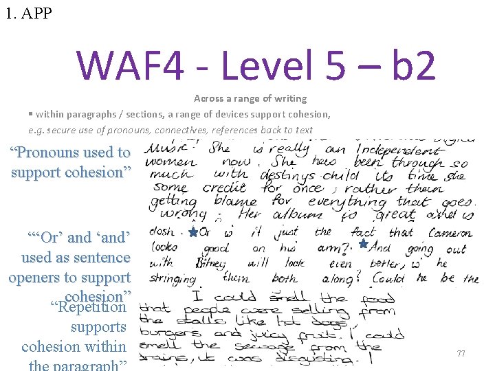 1. APP WAF 4 - Level 5 – b 2 Across a range of