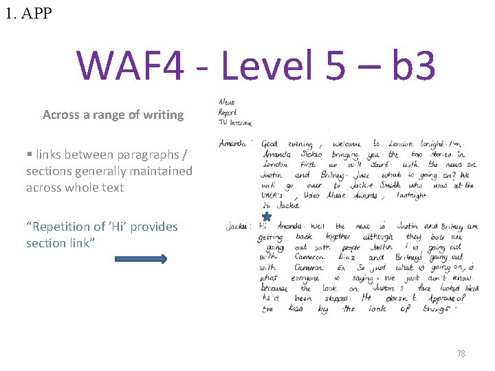 1. APP WAF 4 - Level 5 – b 3 Across a range of