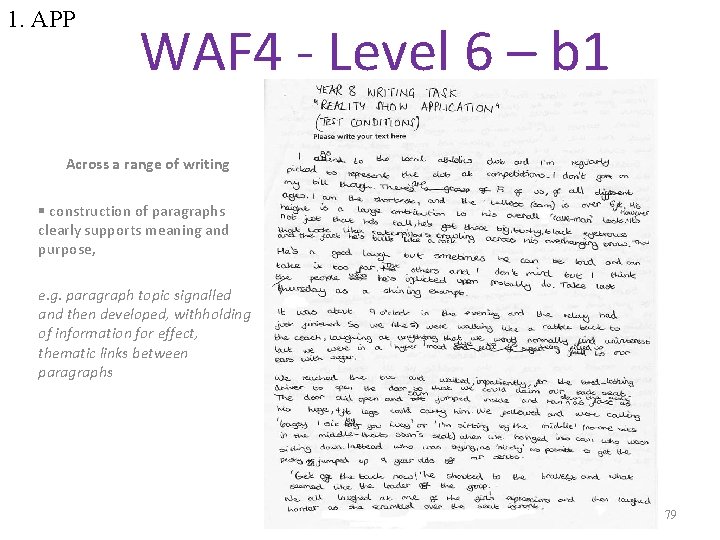 1. APP WAF 4 - Level 6 – b 1 Across a range of