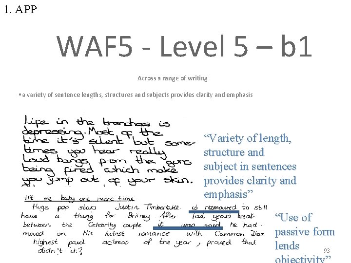 1. APP WAF 5 - Level 5 – b 1 Across a range of