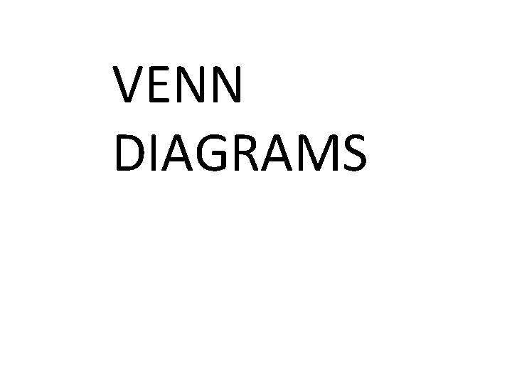VENN DIAGRAMS 