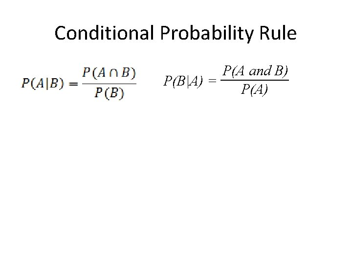 Conditional Probability Rule 