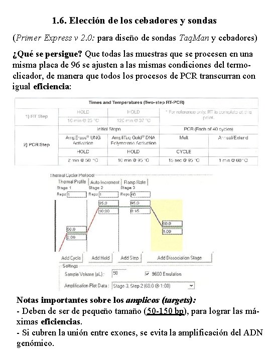 1. 6. Elección de los cebadores y sondas (Primer Express v 2. 0: para