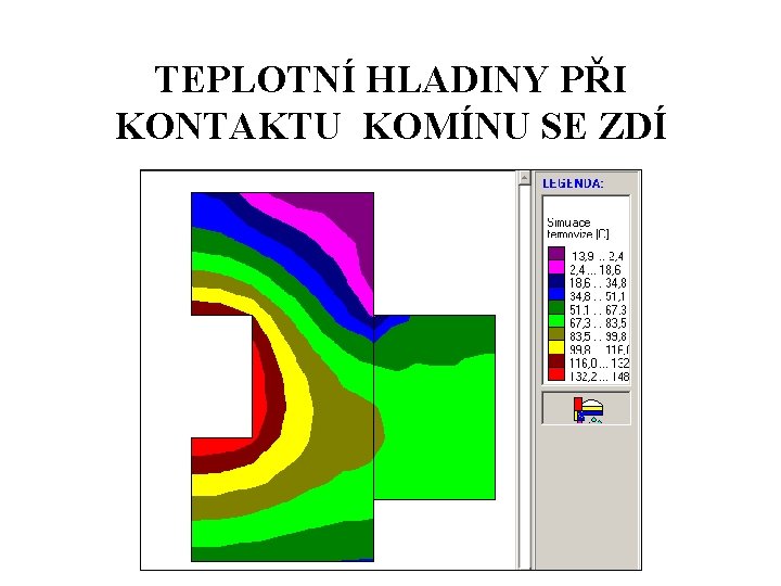 TEPLOTNÍ HLADINY PŘI KONTAKTU KOMÍNU SE ZDÍ 