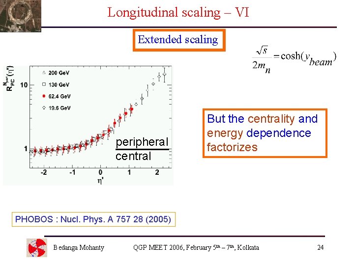 Longitudinal scaling – VI Extended scaling peripheral central But the centrality and energy dependence