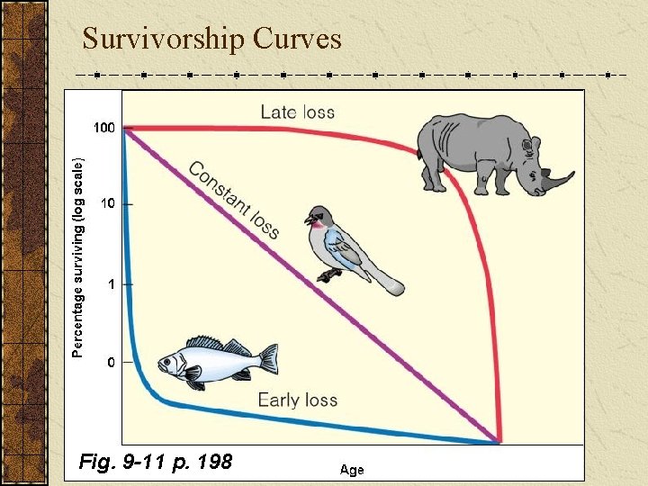 Survivorship Curves Fig. 9 -11 p. 198 