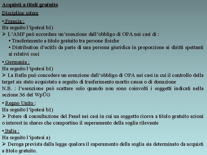 Acquisti a titoli gratuito Discipline estere • Francia : Ha seguito l’ipotesi b 1)