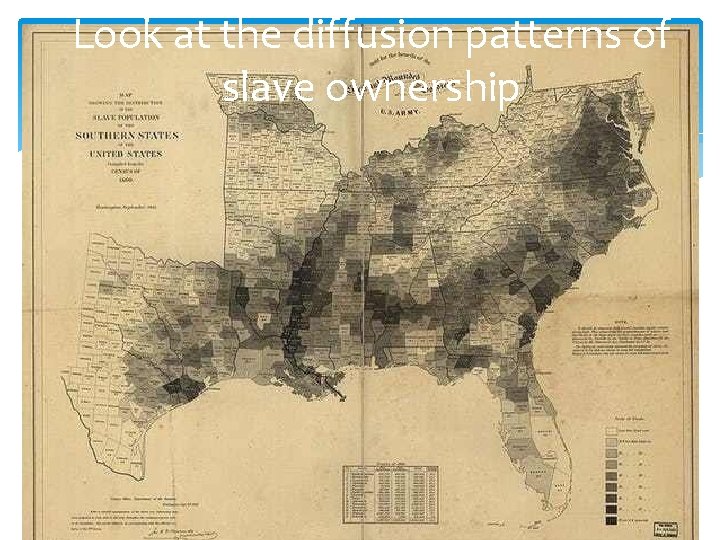 Look at the diffusion patterns of slave ownership 