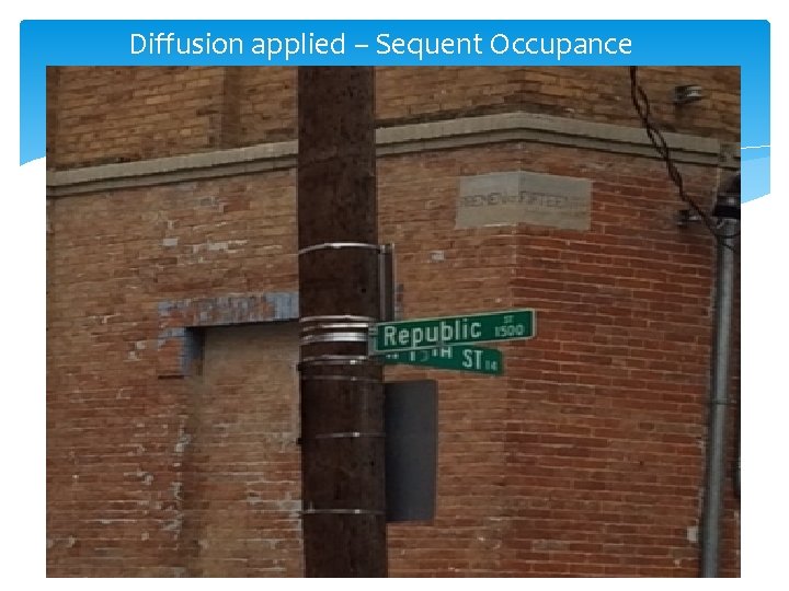 Diffusion applied – Sequent Occupance 