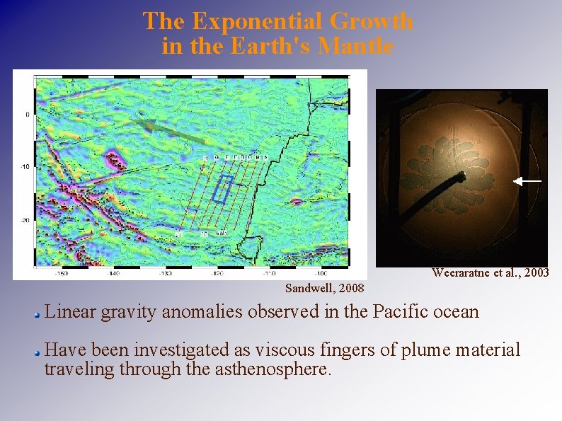 The Exponential Growth in the Earth's Mantle Weeraratne et al. , 2003 Sandwell, 2008