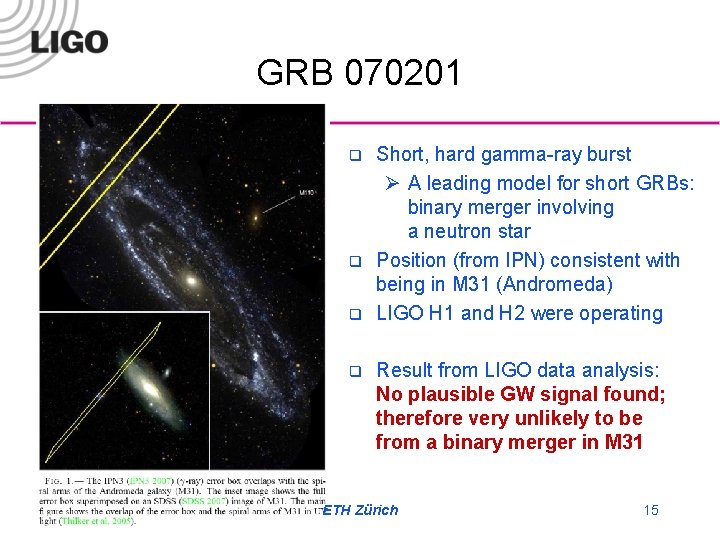 GRB 070201 q q G 080441 -00 -D Short, hard gamma-ray burst Ø A