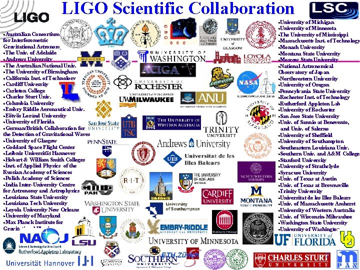 LIGO Scientific Collaboration University of Michigan University of Minnesota The University of Mississippi Massachusetts