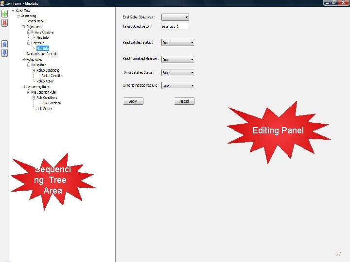 Editing Panel Sequenci ng Tree Area 27 