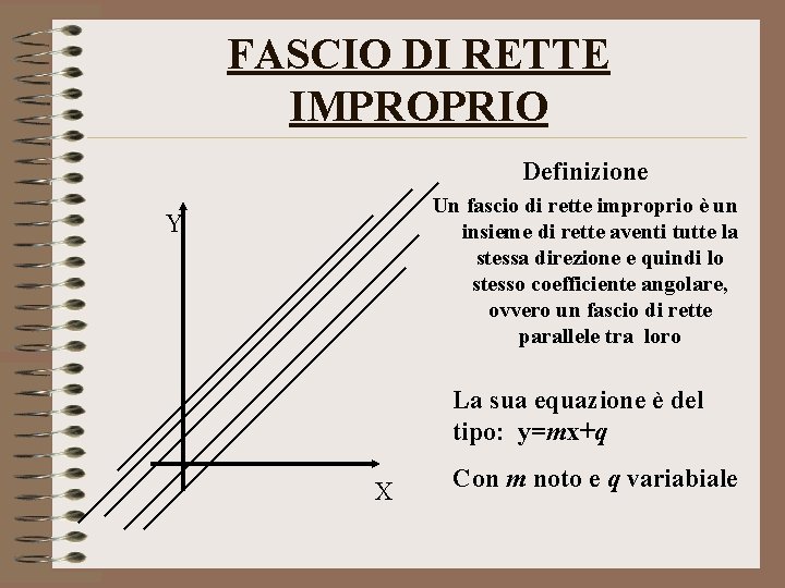 FASCIO DI RETTE IMPROPRIO Definizione Un fascio di rette improprio è un insieme di