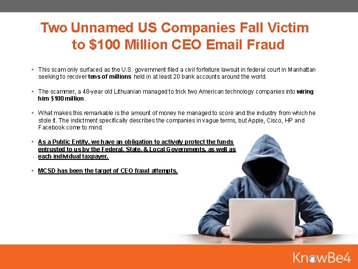 Two Unnamed US Companies Fall Victim to $100 Million CEO Email Fraud • This