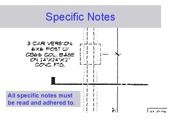 Specific Notes All specific notes must be read and adhered to. 
