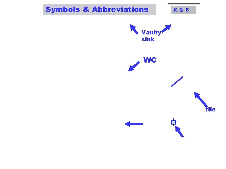Symbols & Abbreviations R&S Vanity sink WC tile 