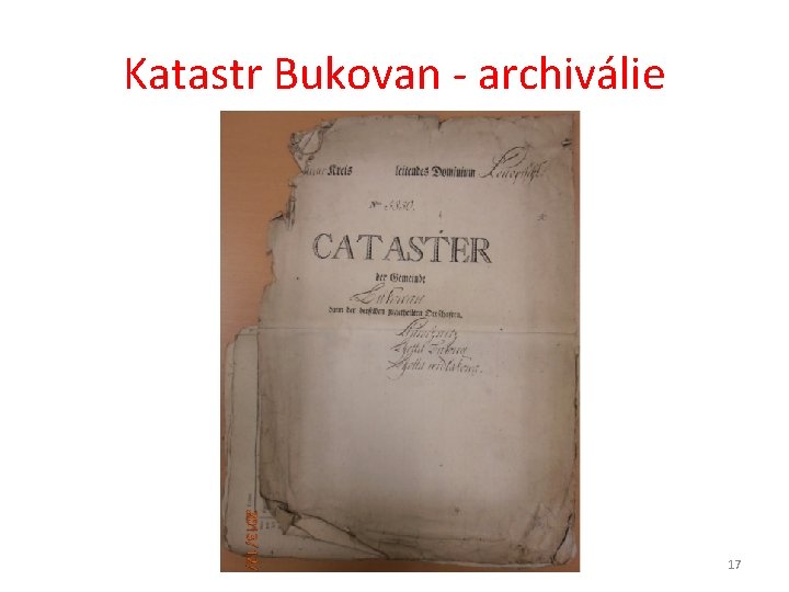 Katastr Bukovan - archiválie 17 