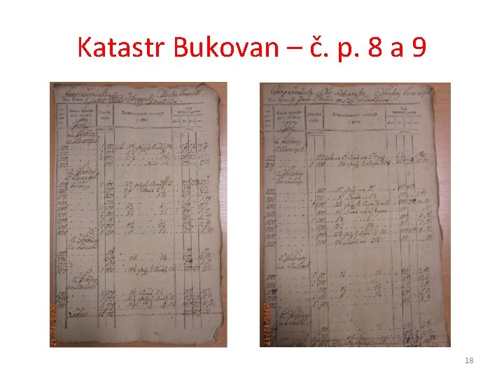 Katastr Bukovan – č. p. 8 a 9 18 