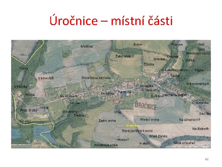 Úročnice – místní části 46 