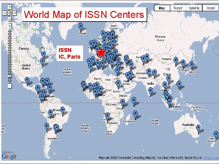 World Map of ISSN Centers 28 ISSN IC, Paris 
