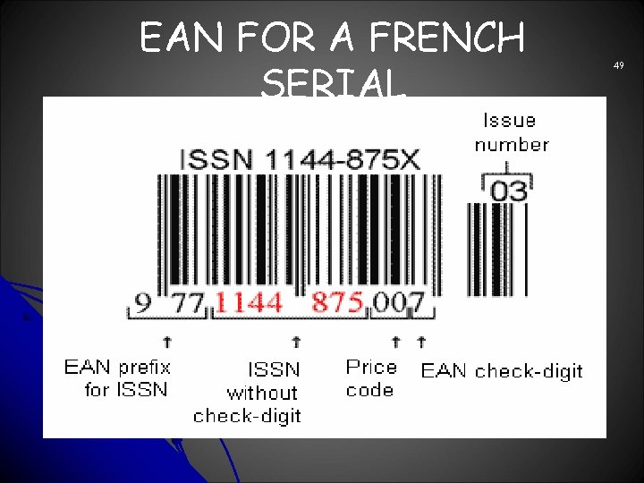 EAN FOR A FRENCH SERIAL 49 