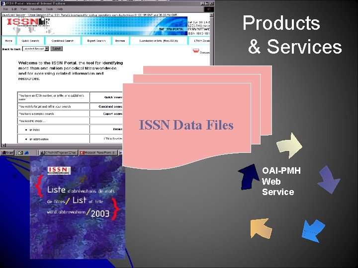 ISSN Portal Products & Services ISSN Data Files OAI-PMH Web Service 