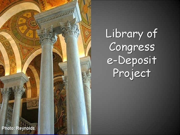 Library of Congress e-Deposit Project Photo: Reynolds 