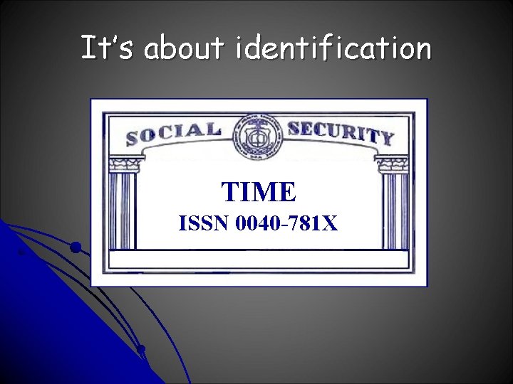 It’s about identification TIME ISSN 0040 -781 X 