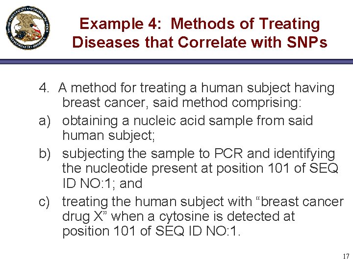 Example 4: Methods of Treating Diseases that Correlate with SNPs 4. A method for
