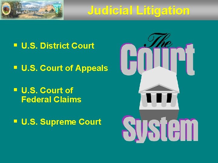 Judicial Litigation § U. S. District Court § U. S. Court of Appeals §