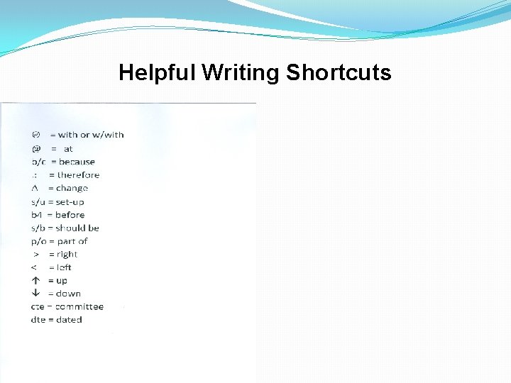 Helpful Writing Shortcuts 