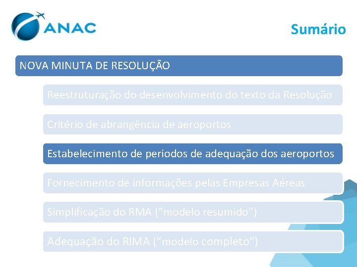 Sumário NOVA MINUTA DE RESOLUÇÃO Reestruturação do desenvolvimento do texto da Resolução Critério de